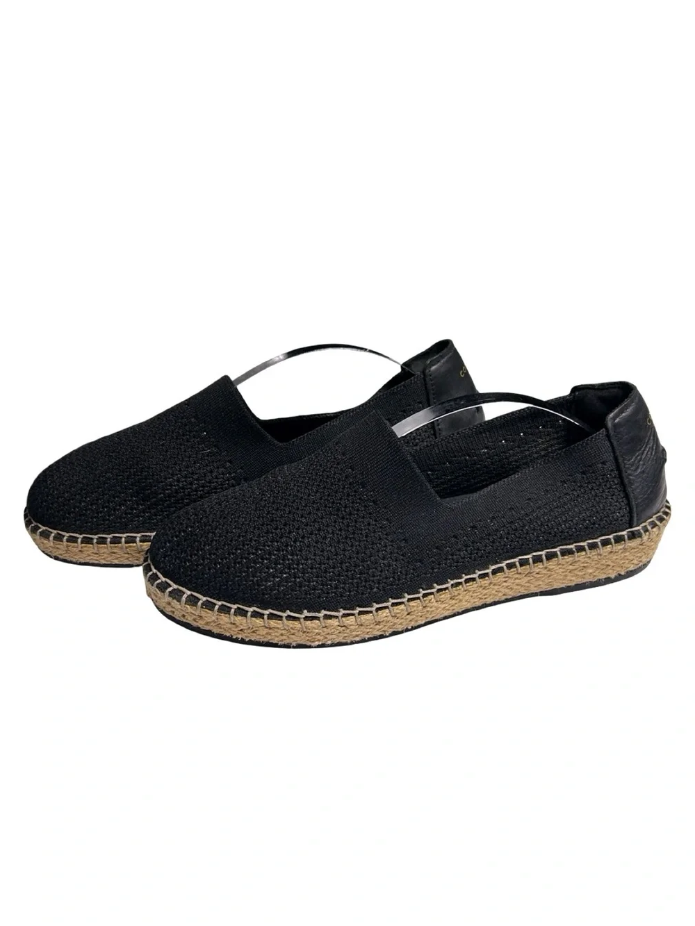 Cole Haan Cloudfeel Stitchlite Black Knit Espadrille Slip-On Flats. Sz 8.5